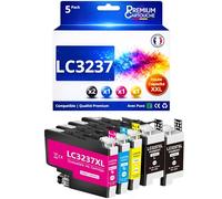 Pack 5 Cartouches Encre LC3237 Compatible pour Brother HL J6000DW HL J6100DW MFC J5945DW MFC J6945DW MFC J6947DW Noir Cyan Magenta Jaune Haute capacité avec Puce 3000 1500 Pages