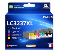 Pack 5 Cartouches Encre LC3237 Compatible pour Brother HL J6000DW HL J6947DW Noir Cyan Magenta Jaune Haute capacité avec Puce 3000 1500 Pages