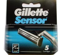 Pack 5 Lames GILLETTE SENSOR Recharges de Rasoir Rasage Gilette ORIGINAL Vintage