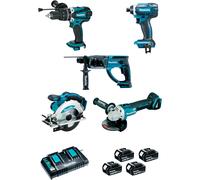Pack 5 Outils MAKITA DLX5039PTJ 18 V Li-ion (4 x 5 Ah)