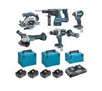 Pack 5 machines MAKITA DLX5090PTJ 18V Li-Ion + chargeur double