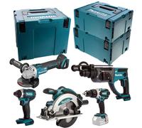 Pack 5 outils 18v (DHR202+DGA504+DSS610+DTD152+DHP458) (4x5,0 Ah) Makita DLX5039PTJ