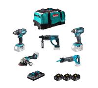Pack 5 outils 18V DLX5013PT MAKITA (DDF482 + DTD152 + DGA504 + DHR202 + DJR186)