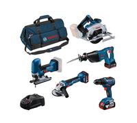 Pack 5 outils 18V (GSR+GWS+GKS+GSA+ GST) - BOSCH - 0615A5004E
