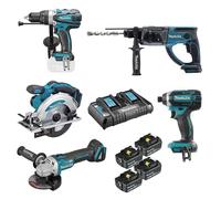 Pack 5 Outils MAKITA DLX5039PTJ 18 V Li-ion (4 x 5 Ah)
