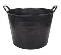 Pack 5 Panier en Plastique avec Anse renforcée (Noir, 42l) - Souples et résistants: Jardinage, Construction, blanchisserie, Agriculture…