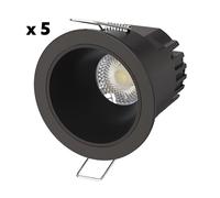 Pack 5 Spot LED SOLUM HYDRA RT2012 RE2020 encastrable dimmable à basse luminace CCT 10W Noir