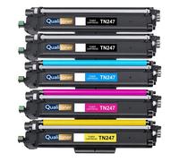 Pack 5 TN247 TN243 compatible pour Brother Noirs et Couleurs Haute capacité avec puce Noir 3000 pages Couleurs 2300 pages