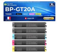 Pack 5 Toner BPGT20BA BPGT20CA BPGT20MA BPGT20YA compatible pour Sharp 22 10 20 25 Noir et Couleurs