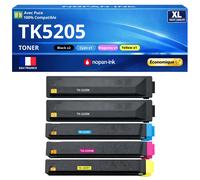 Pack 5 Toner TK-5205K TK5205C TK5205M TK5205Y compatible pour Kyocera 306 356 406 Noir et Couleurs