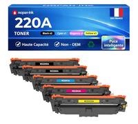 Pack 5 Toner W2200X W2201X W2202X W2203X Compatible pour HP Color LaserJet Pro 4202dn MFP 4302dw 4302fdn 4302fdw 4303fdn Noir Cyan Jaune Magenta Haute capacité avec Puce 5500 Pages