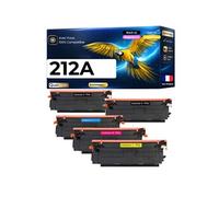 Pack 5 toners HP W2120A W2121A W2122A W2123A 212A Multicolore - 5500/4500 pages - compatible HP Color LaserJet Enterprise M554dn M555dn M555x - avec
