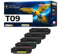 Pack 5 Toners T09 3017C006 3018C006 3019C006 3020C006 compatibles pour Canon Noir Cyan Magenta Jaune avec puce