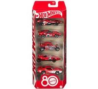 Hot Wheels Coffret 5 véhicules Mattel 80ème anniversaire – 1/64 – Multicolore E