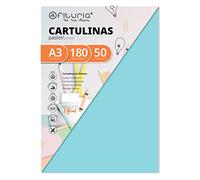 Pack 50 Cartulinas Color Azul Claro Tamaño A3 180g (FAB-16562)