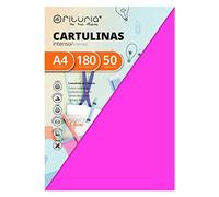 Pack 50 Cartulinas Color Fucsia Tamaño A4 180g