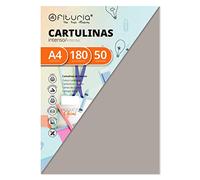 Pack 50 Cartulinas Color Gris Tamaño A4 180g