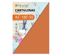 Pack 50 Cartulinas Color Marron Claro Tamaño A3 180g