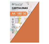 Pack 50 Cartulinas Color Marron Claro Tamaño A4 180g