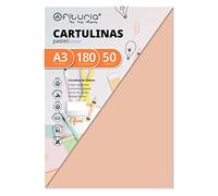 Pack 50 Cartulinas Color Vainilla Tamaño A3 180g