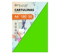 Pack 50 Cartulinas Color Verde Fuerte Tamaño A4 180g