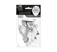 Pack 6 ballons anniv blanc