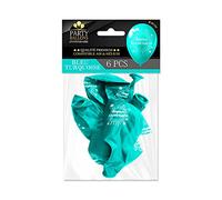 Pack 6 ballons anniv turquoise