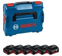 Pack 6 batteries 18V GBA 4Ah + coffret L-BOXX - BOSCH - 1600A02A2S Noir G