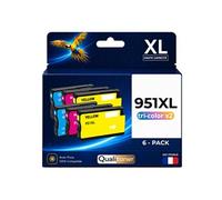 Pack 6 Cartouche encre 951XL CN046AE CN047AE CN048AE CN050AE CN051AE CN052AE compatible pour HP 251DW 276DW 8100 8600 Couleurs Haute capacité avec