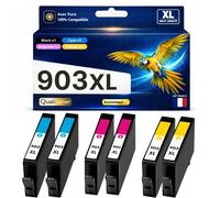 Pack 6 Cartouches 903XL 903 XL Couleur compatible pour HP OfficeJet Pro 6960 6970 Haute capacité avec puce résistante aux mises à niveau