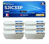 Pack 6 Cartouches SJIC33P Compatible pour Epson TM J7200 J7700 Noir