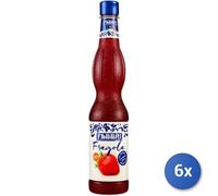 Pack 6 Fabbri Sirop Fraise Ml 560 Bouteille Verre Transparent