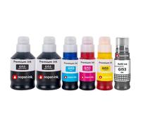 Pack 6 GI-53BK GI-53C GI-53M GI-53Y GI-53GY compatible pour Canon G550 G650 Noirs et Couleurs Haute capacité 3800 pages