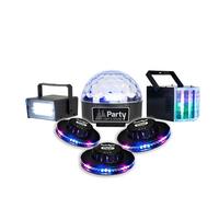 Pack 6 jeux de lumière LED - PARTY SOUND & LIGHT - Pack 6 - Stroboscope & Dôme ASTRO - Derby & OVNI - 100% LED