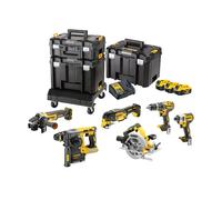 Pack 6 outils 18V (DCD796 + DCF887 + DCH273 + DCG405 + DCS570 + DCS355) + 3 batteries 18V 5Ah + 1 chargeur DEWALT
