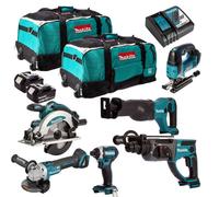 Pack 6 outils sur accus (2x5.0 Ah) dans 2 sacs à roulettes - MAKITA DLXCBO027