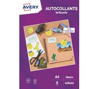 Avery Étiquettes autocollantes brillantes Qualité photo 289,1×199,6 mm – 8 Étiquettes