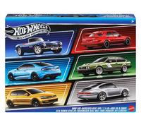 Hot Wheels Lot de 6 voitures moulées sous pression 1:64, décoration surélevée (styles variables)