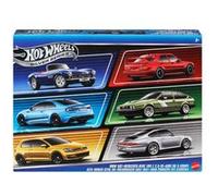 Hot Wheels Lot de 6 voitures moulées sous pression 1:64, décoration surélevée (styles variables)