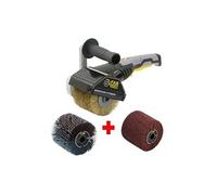 FARTOOLS - Rénovateur REX120C + brosse lanières abrasives et fibre synthétique - Pour bois et métal - Surfaces planes ou complexes