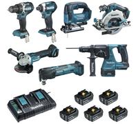 PACK 7 MACHINES DDF484 + DTD154 + DGA506 + DHS680 + DHR243 + DTM51 + DJV182 - MAKITA - DLX7014PTJ