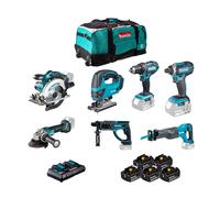 Makita - Ensemble De 7 Machines 18v 5ah (ddf482 + Dtd152 + Dga504 + Dss610 + Dhr202 + Djr186 + Djv180) Dlx7013pt1 Makita Dlx7013pt1