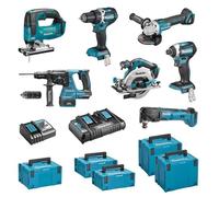 Makita - Ensemble De 7 Machines 18v 5ah (ddf484 + Dtd154 + Dga506 + Dhs680 + Dhr243 + Dtm51 + Djv182) Dlx7014ptj Makita Dlx7014ptj