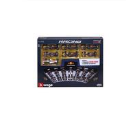 Bburago - Coffret 7 Véhicules F1 Oracle Red Bull - Échelle 1/43 - avec Présentoir - Collection Formule 1 en Métal - Cadeau Dès 3 Ans - Pack Cadeau Formule 1 Collector Red Bull