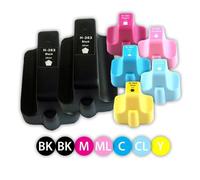 PACK 7 x ENCRES COMPATIBLES INKPRO MULTICOLORESE N363 BK XL - N363 Y XL FOR HP PHOTOSMART 3110