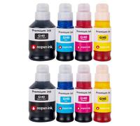Pack 8 Bouteilles encre GI-40 GI-41 Noir Couleurs compatible pour Canon Haute capacité