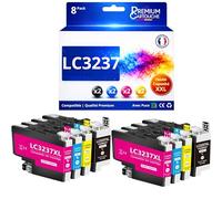 Pack 8 Cartouches Encre LC3237 Compatible pour Brother HL J6000DW HL J6100DW MFC J5945DW MFC J6945DW MFC J6947DW Noir Cyan Magenta Jaune Haute capacité avec Puce 3000 1500 Pages