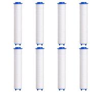 Pack 8 filtres pour pommeau de douche 95 mm - filtre coton PP anti-calcaire et déchloration, bleu