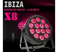 Pack 8 Projecteurs Par THINPAR-14x6W-RGBW Ibiza Light Télécommande DMX Extra-plats Soirée Ambiance Dj LED Bar Fête Club Discothèque