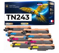 Pack 8 Toner TN-243 TN 243 compatible pour Brother Noirs et Couleurs Haute capacité avec puce 1000 pages